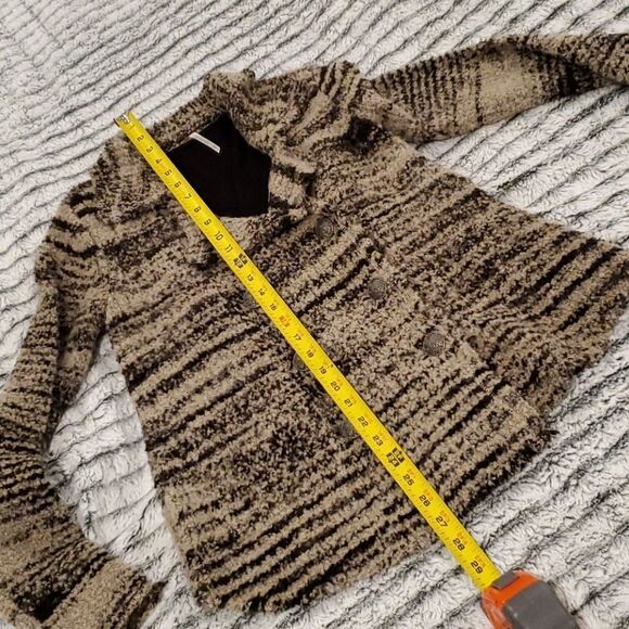 Free People stripe fuzzy sweater cardigan jacket Size S! - Picture 15 of 16